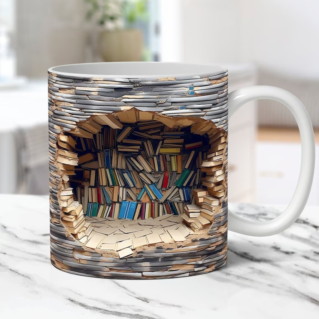 Birthday,Back to School,Friendship Gifts,Thank You,3D Creative Bookshelf Mug – Birthday Gift